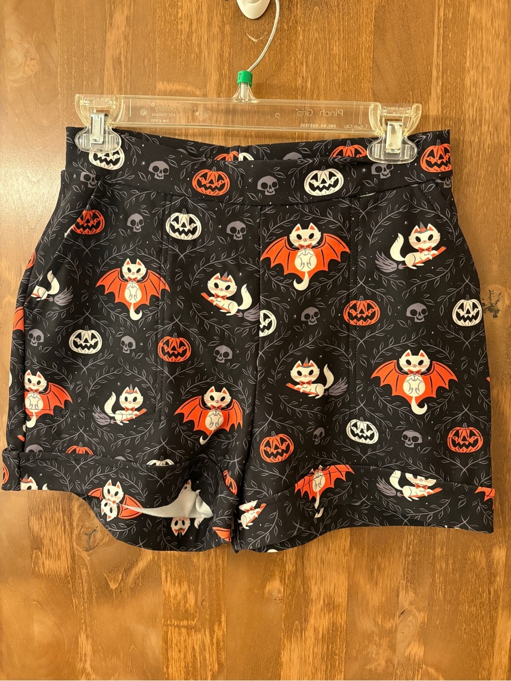 BlackMilk Spooky Feline Cuffed Shorts - Picture 2 of 5